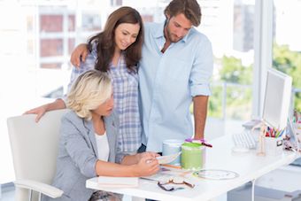 couple meeting with interior designer for Kelowna home