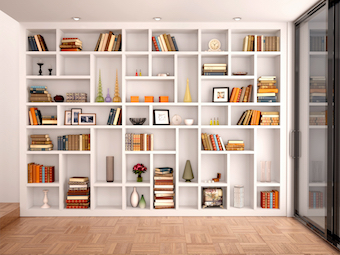 modern bookshelf in Kelowna real estate