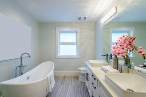 modern bathroom with neutral tones