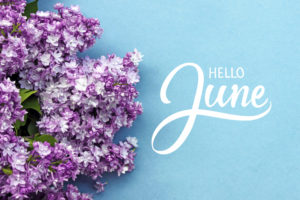 floral background with hello June wording