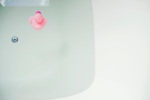 bathtub toy floating in water