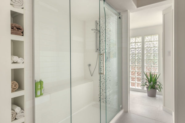 glass shower contemporary Kelowna home